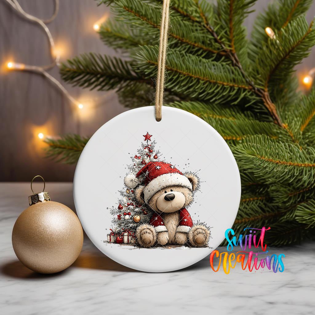 Christmas Teddy Bear UV DTF Ornament Transfer | O-1795 - Swiit Creations