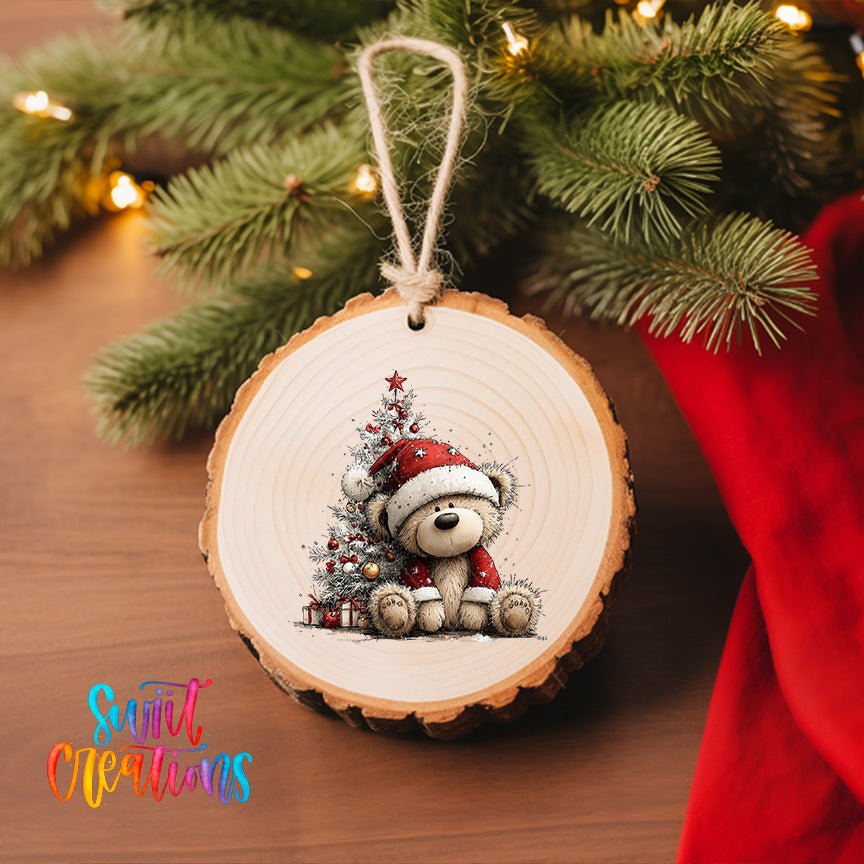 Christmas Teddy Bear UV DTF Ornament Transfer | O-1795 - Swiit Creations
