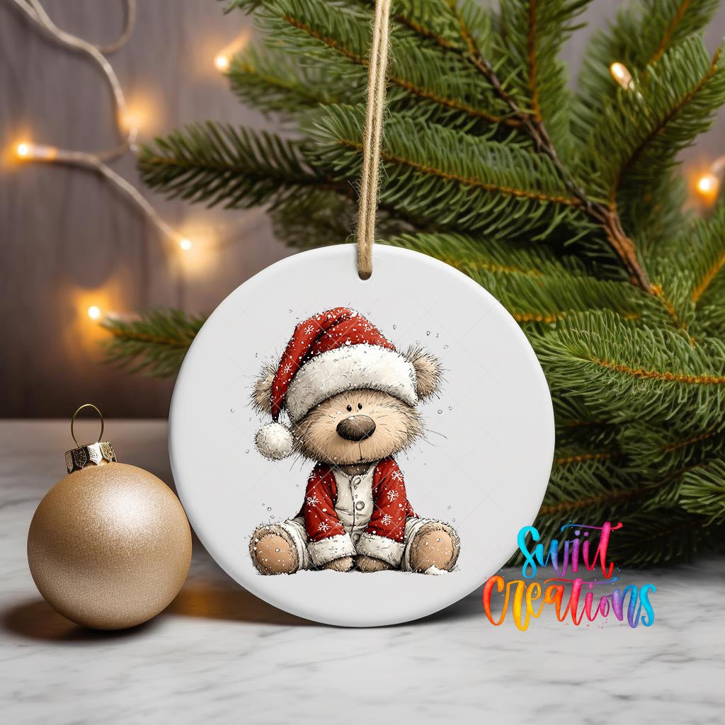 Christmas Teddy Bear UV DTF Ornament Transfer | O-1805 - Swiit Creations