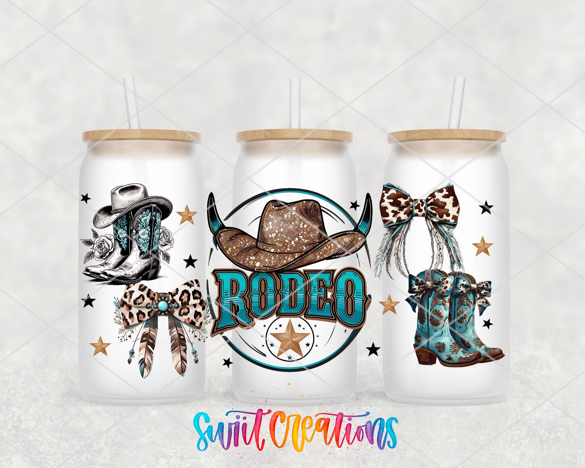 Cowgirl Boots and Hat Rodeo Western UV DTF Transfer Tumbler Wrap | DTF285 - Swiit Creations