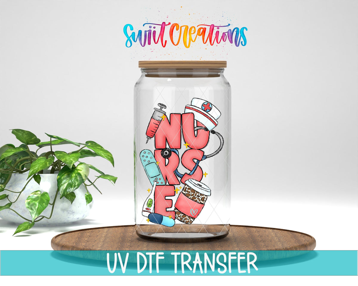 Cute Pink Nurse UV DTF Cup Decal | UV1362 - Swiit Creations