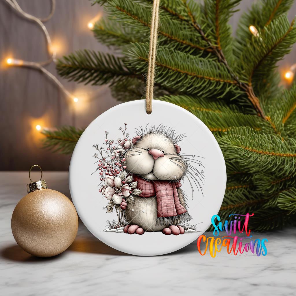 Cute Pink Woodland Hamster UV DTF Ornament Transfer | O-1949 - Swiit Creations
