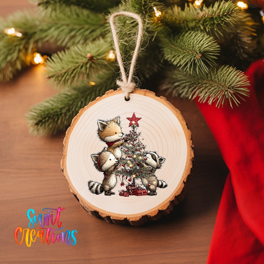 Cute Woodland Friends Decorating Tree UV DTF Ornament Transfer | O-1862 - Swiit Creations