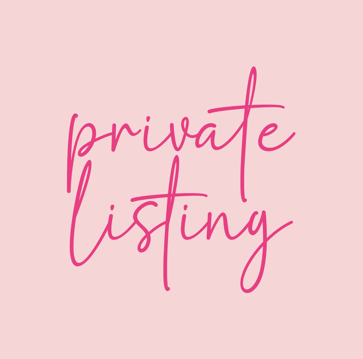 a pink background with the words private listing