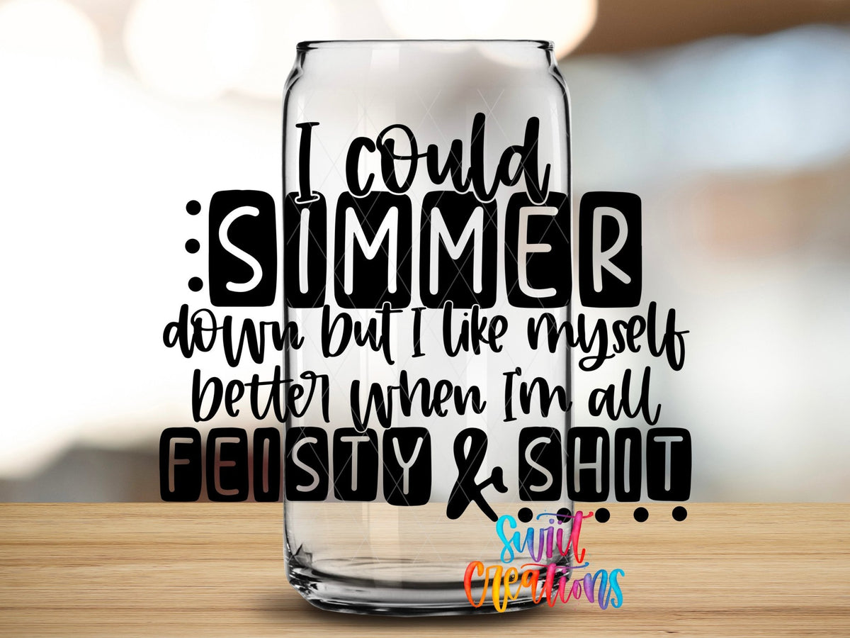 Dark Humor Sarcastic Feisty and Shit UV DTF Cup Decal | UV632 - Swiit Creations