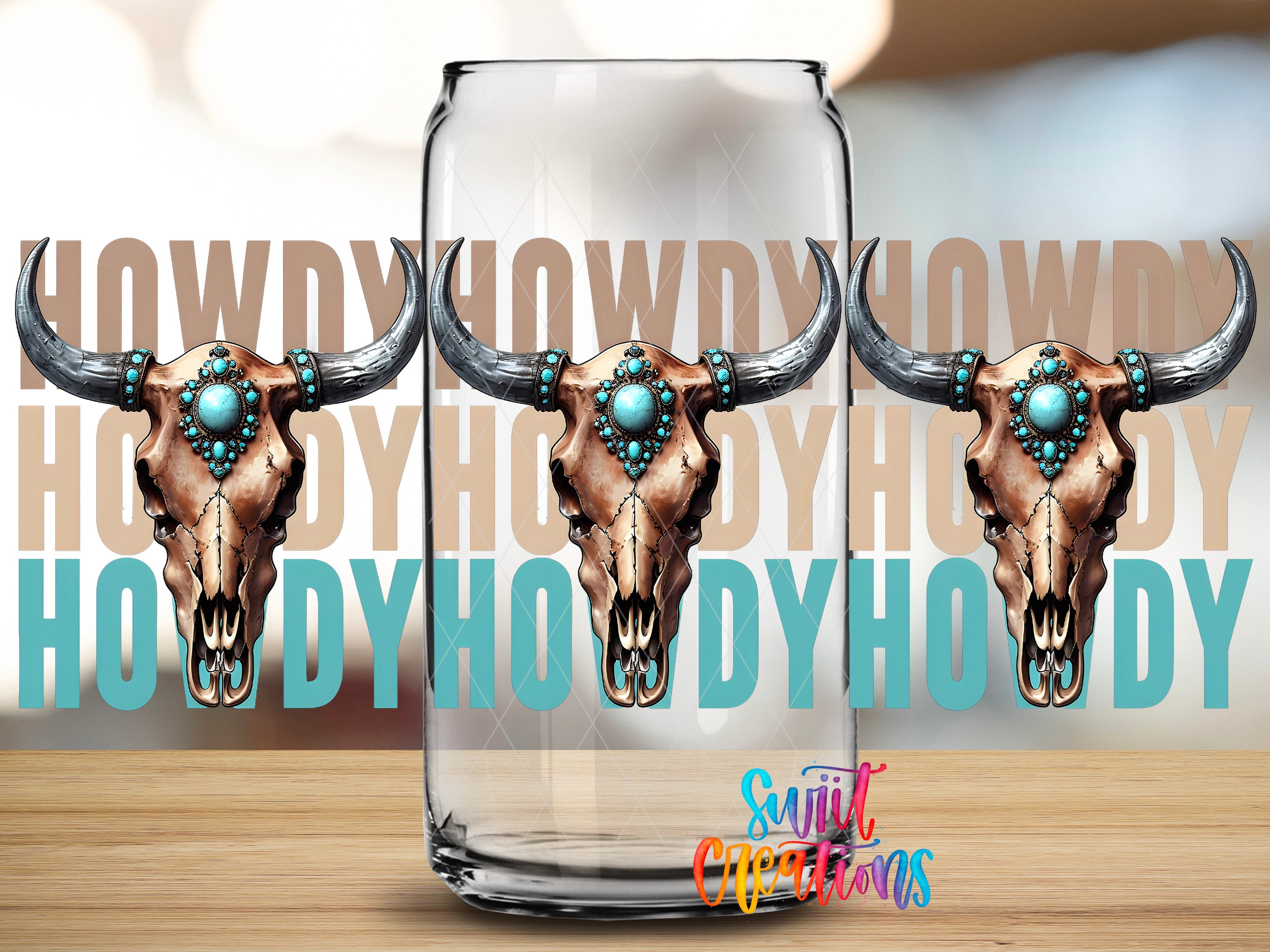 a shot glass with a bull's head on it
