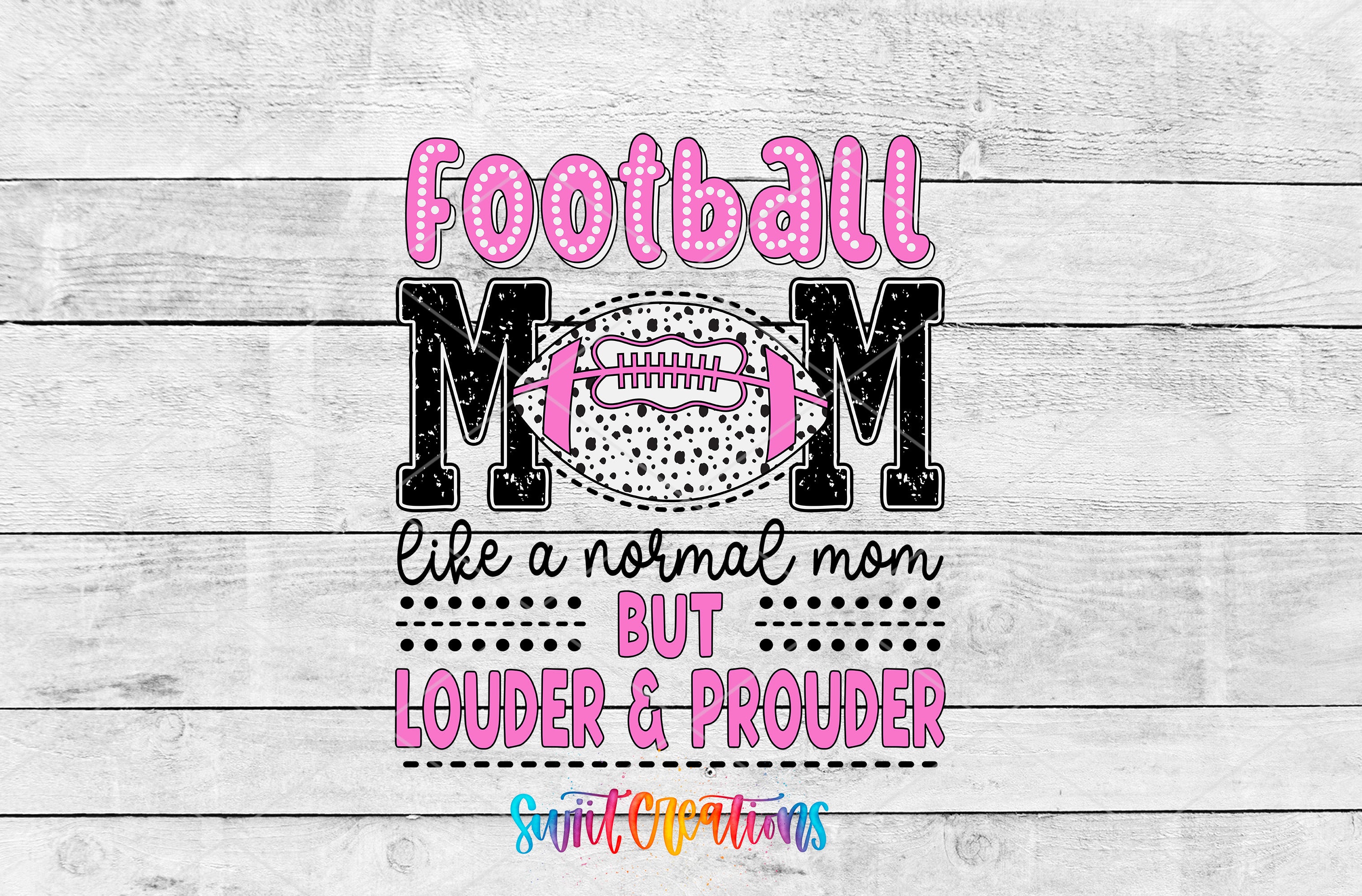 Swiit Creations UV DTF Football Mom transfer shown as the full artwork preview