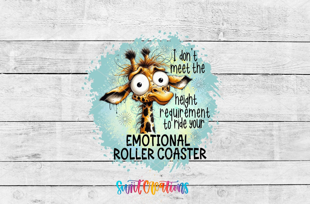 Swiit Creations UV DTF Emotional Roller Coaster transfer shown as the full artwork preview