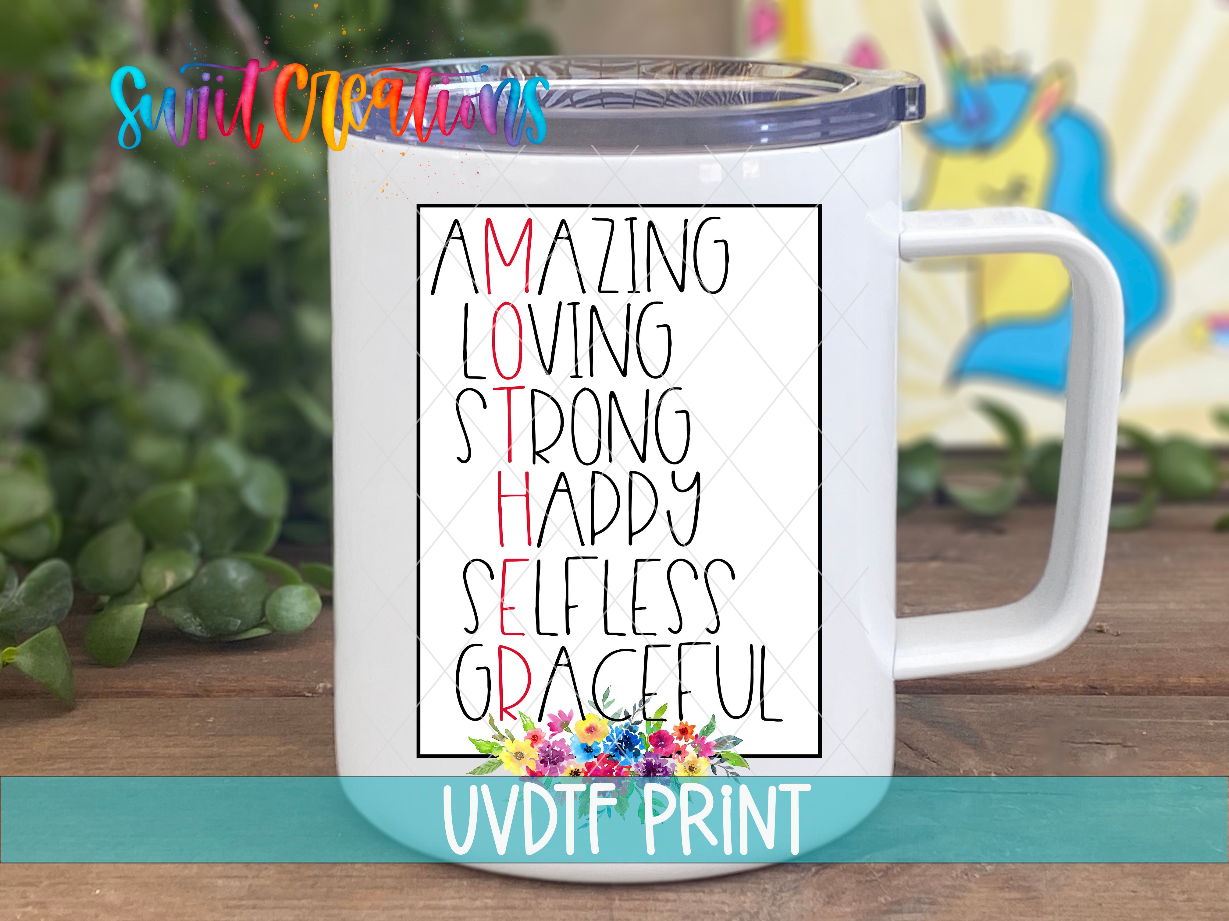 a coffee mug with the words amazing loving strong happy grateful grateful grateful grateful grateful grateful