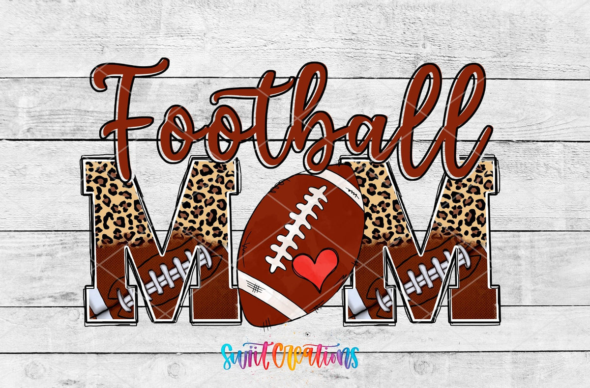 Football Mom UV DTF Transfer Tumbler Wrap | Leopard Print Sports | DTF219 - Swiit Creations