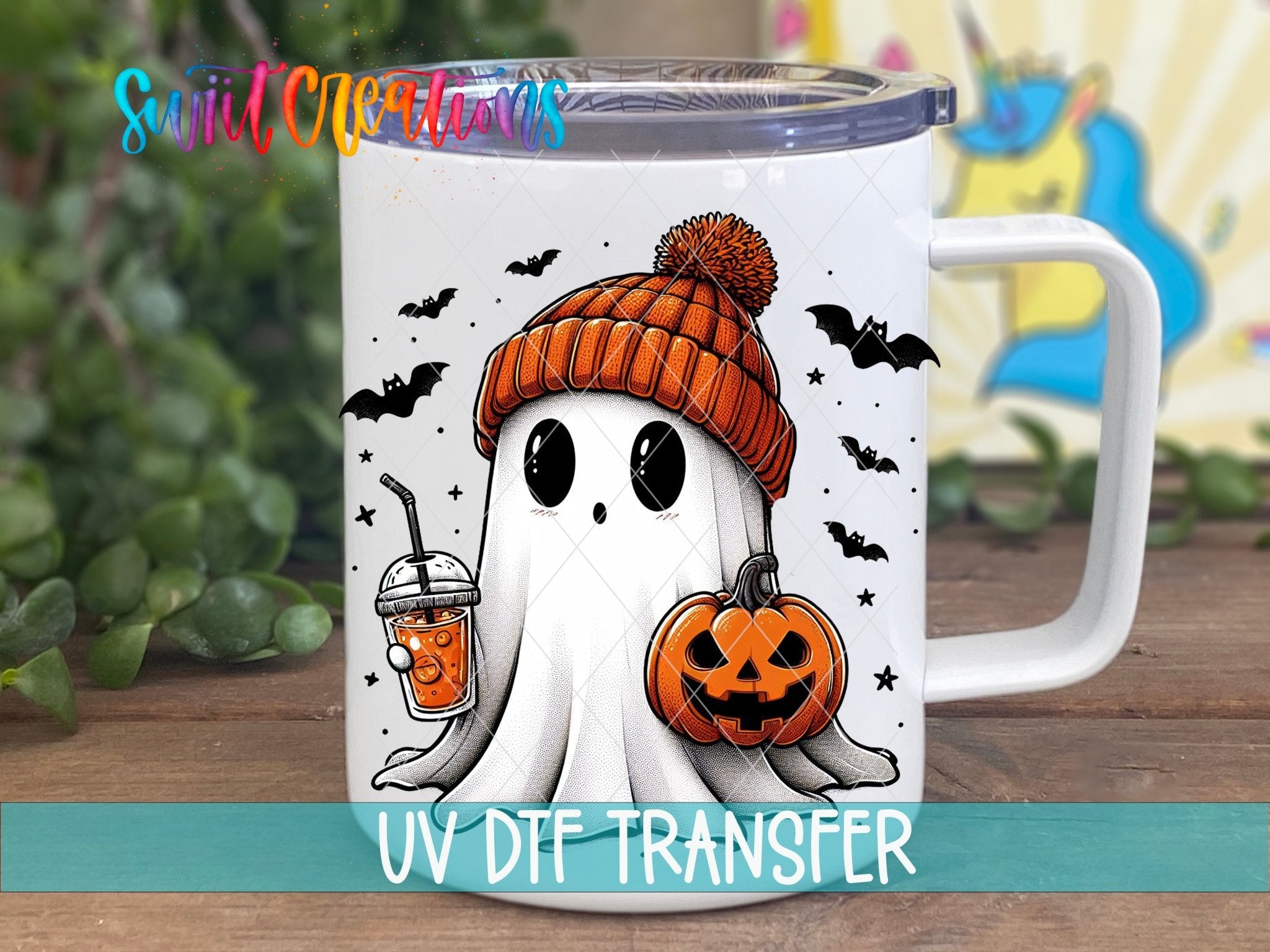 Ghostie Pumpkin Drink Halloween UV DTF Cup Decal | UV1579 - Swiit Creations