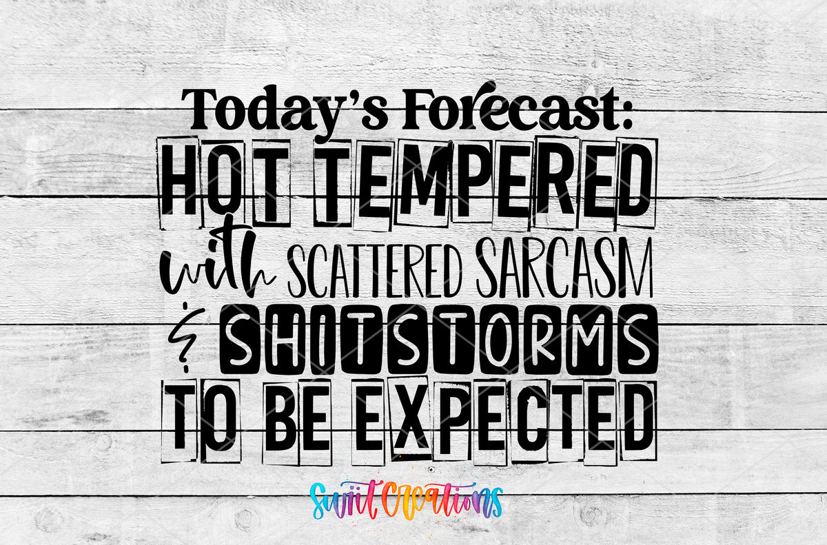 Today Forecast Hot Tempered artwork detail for the finished 16 oz tumbler