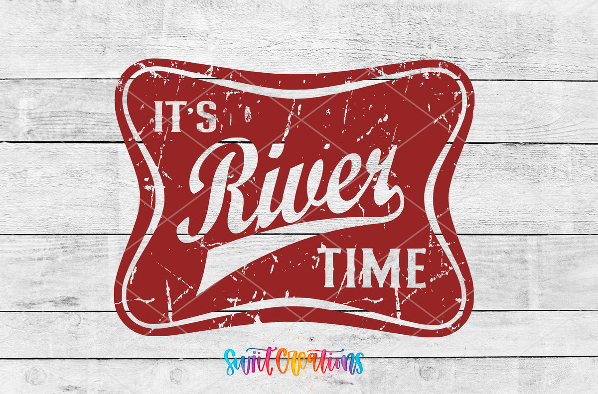 It's River Time artwork detail for the finished 16 oz tumbler
