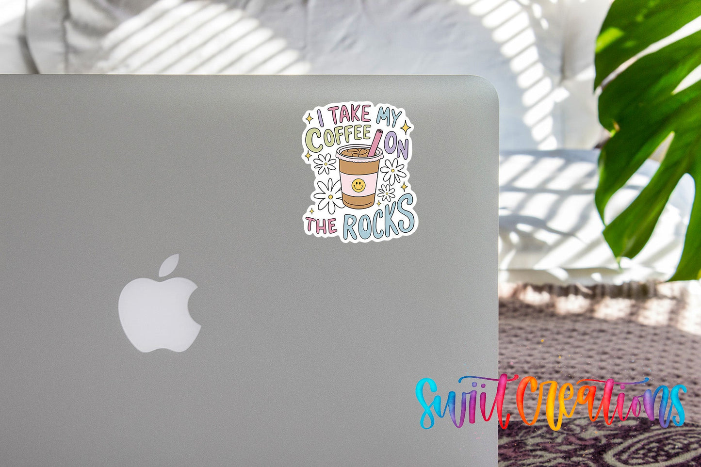 I Take My Coffee on the Rocks Sticker | Cute Waterproof Coffee Vinyl Decal | SS1534 - Swiit Creations