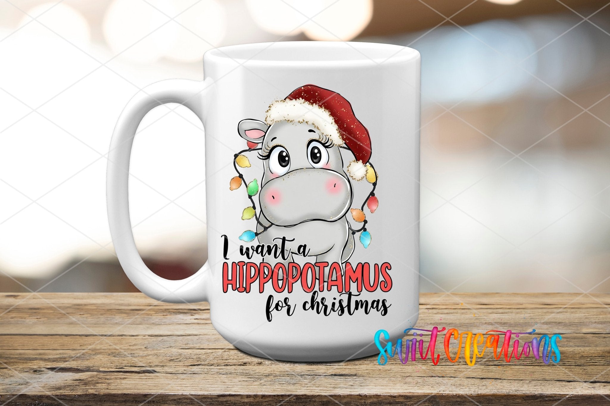 I Want A Hippopotamus For Christmas UV DTF Cup Decal | UV1502 - Swiit Creations