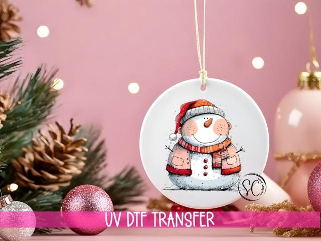 Snowman Christmas UV DTF Transfer for Ornament O-1275UV