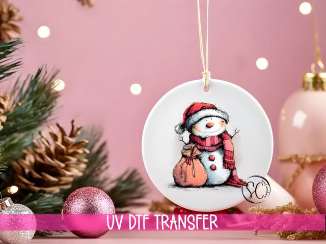 Snowman Christmas UV DTF Transfer for Ornament O-1276UV