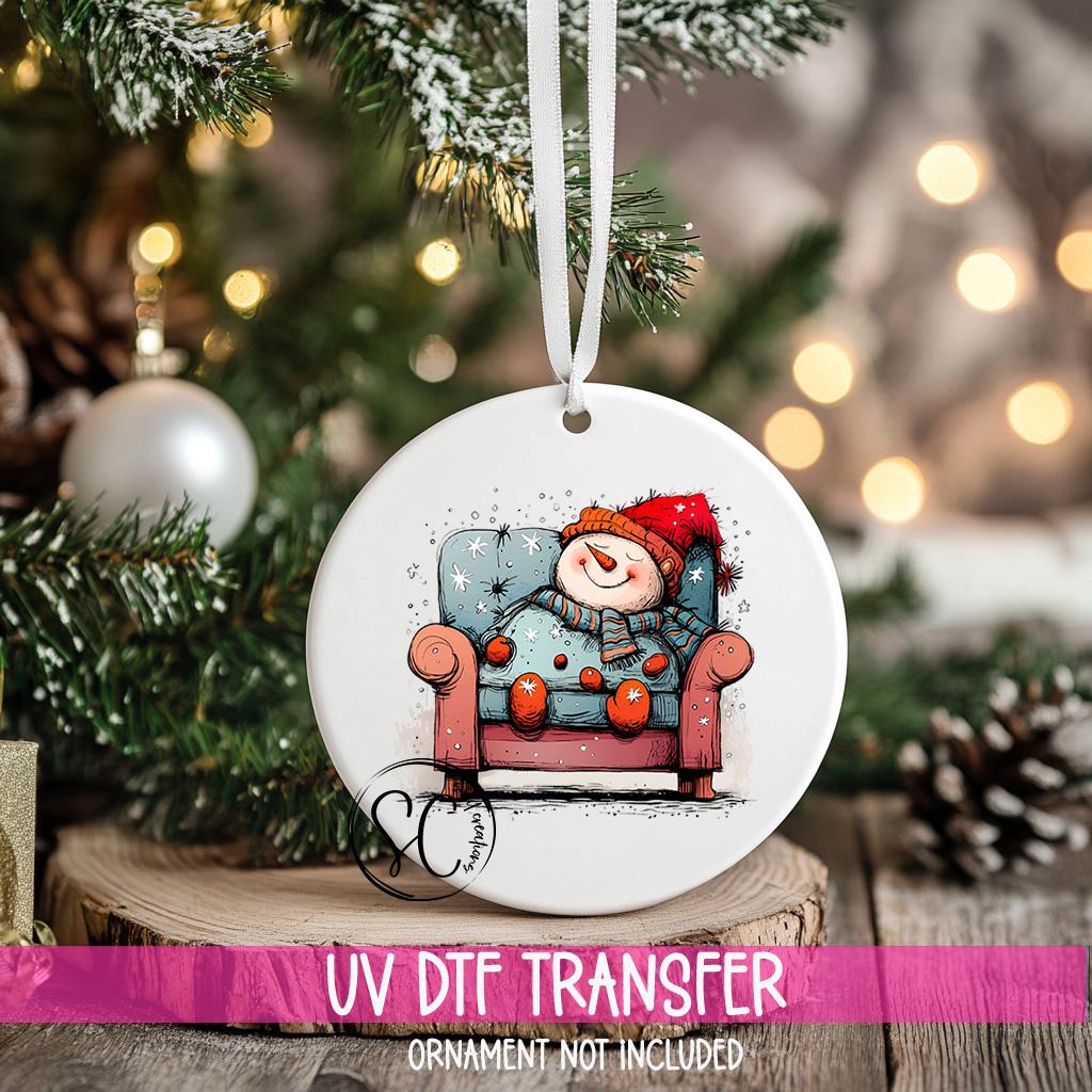 Snowman Christmas UV DTF Transfer for Ornament O-1289UV