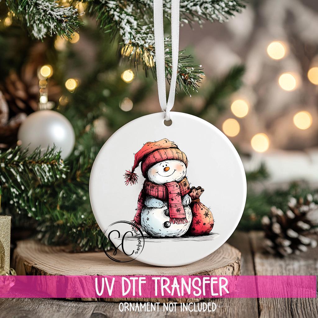 Snowman Christmas UV DTF Transfer for Ornament O-1277UV