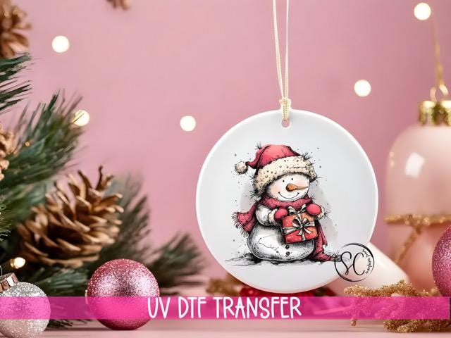 Snowman Christmas UV DTF Transfer for Ornament O-1278UV