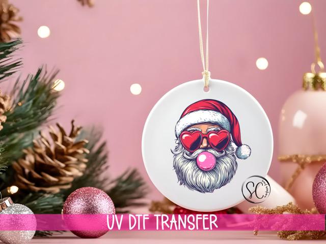 Retro Santa Christmas UV DTF Transfer for Ornament O-1147UV