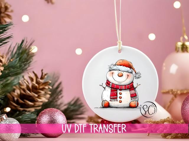 Snowman Christmas UV DTF Transfer for Ornament O-1274UV