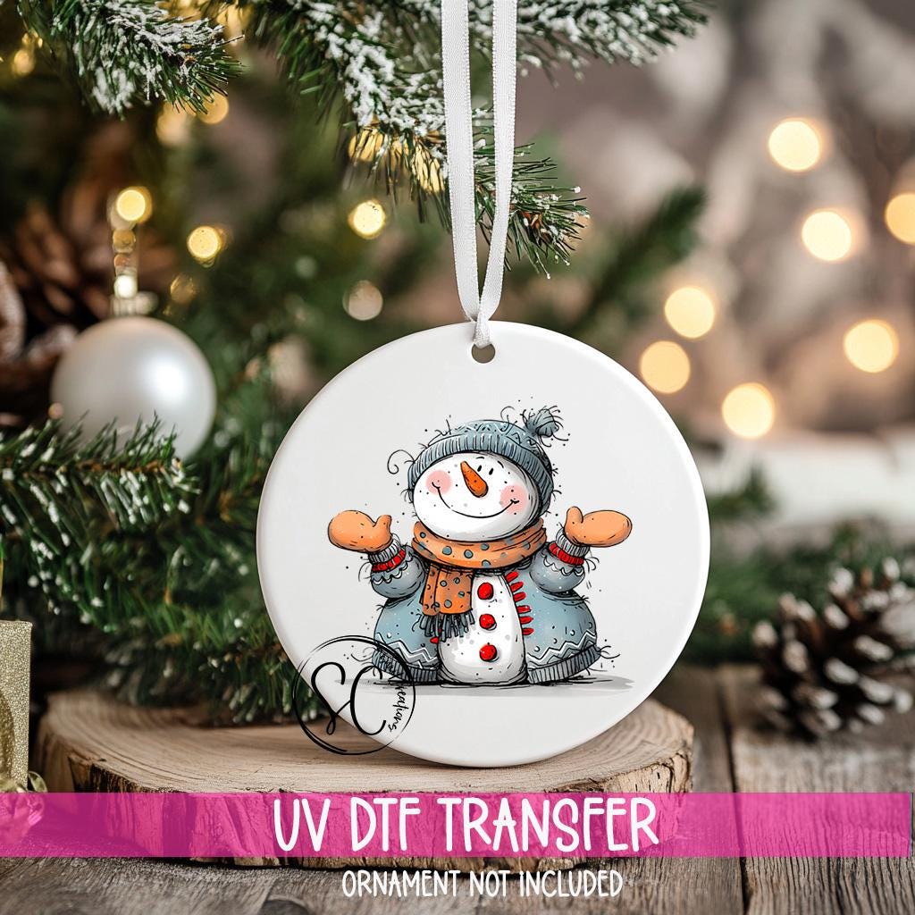 Snowman Christmas UV DTF Transfer for Ornament O-1282UV