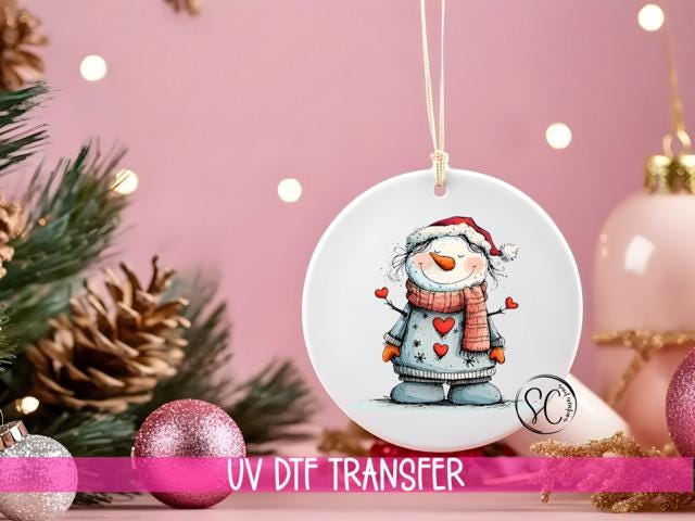 Snowman UV DTF Transfer for Ornament O-1283UV