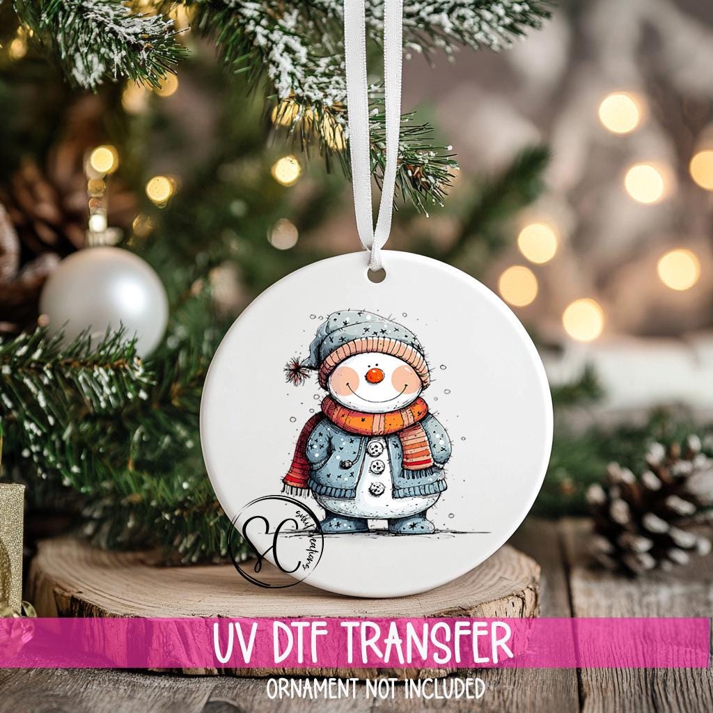 Snowman Christmas UV DTF Transfer for Ornament O-1284UV
