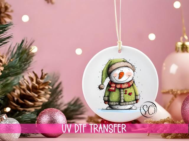 Snowman Christmas UV DTF Transfer for Ornament O-1291UV