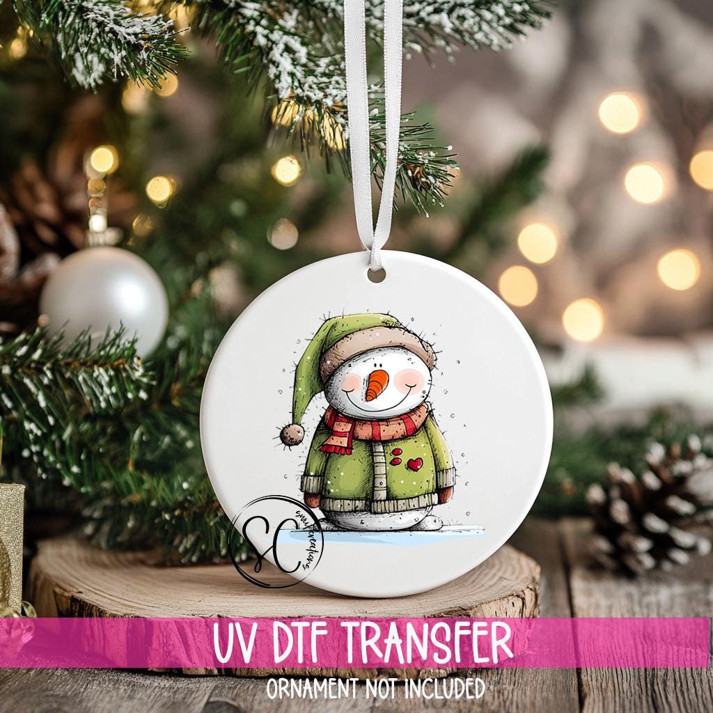 Snowman Christmas UV DTF Transfer for Ornament O-1291UV