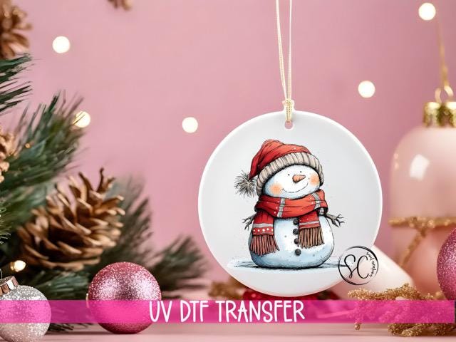 Snowman Christmas UV DTF Transfer for Ornament O-1294UV
