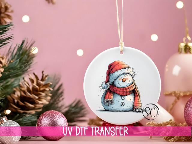 Snowman Christmas UV DTF Transfer for Ornament O-1295UV