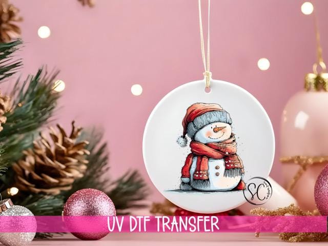Snowman UV DTF Transfer for Ornament O-1296UV