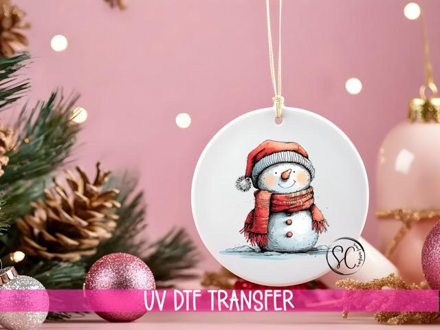 Snowman UV DTF Transfer for Ornament O-1297UV