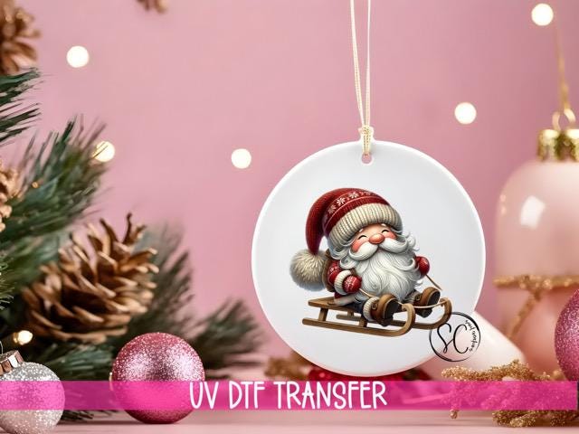 Santa Christmas UV DTF Ornament Transfer O-1104UV