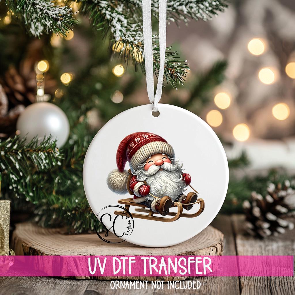 Santa Christmas UV DTF Ornament Transfer O-1104UV
