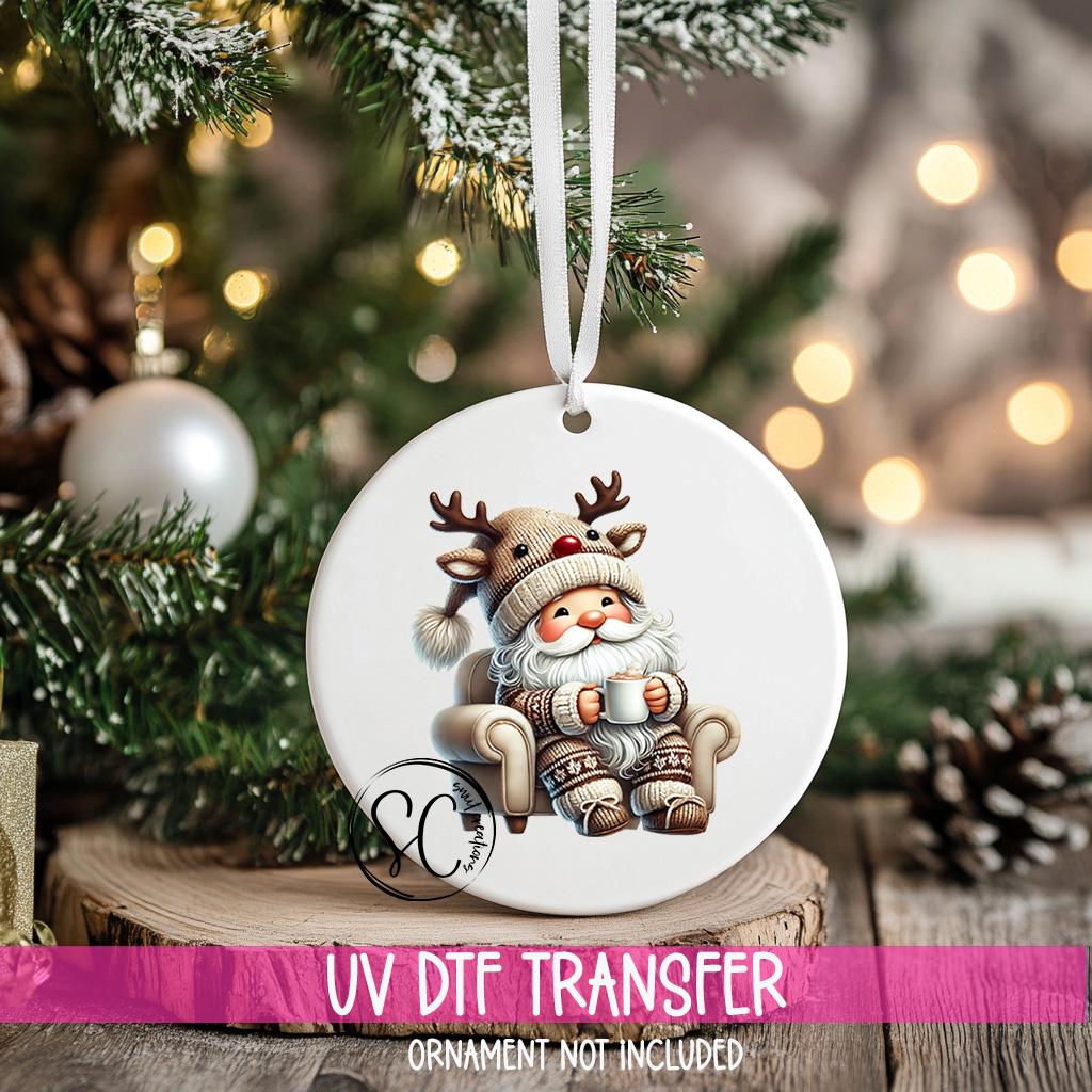Santa Christmas UV DTF Ornament Transfer O-1113UV