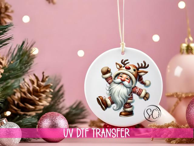 Santa Christmas UV DTF Ornament Transfer O-1114UV