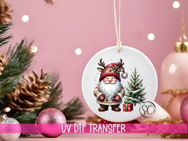 Santa Christmas UV DTF Ornament Transfer O-1115UV