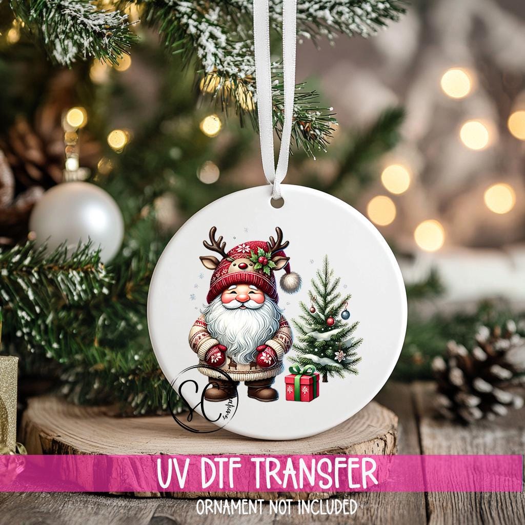 Santa Christmas UV DTF Ornament Transfer O-1115UV