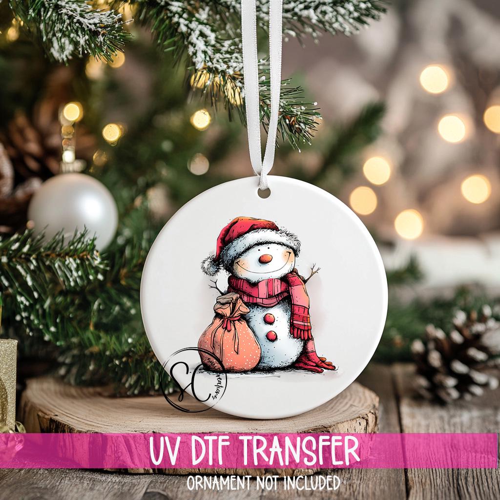 Snowman Christmas UV DTF Transfer for Ornament O-1276UV
