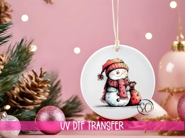Snowman Christmas UV DTF Transfer for Ornament O-1277UV