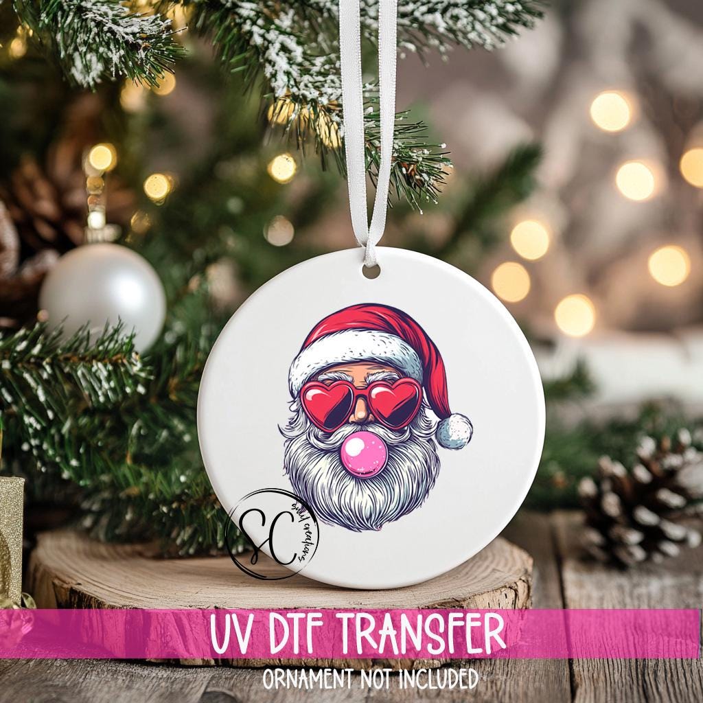 Retro Santa Christmas UV DTF Transfer for Ornament O-1147UV