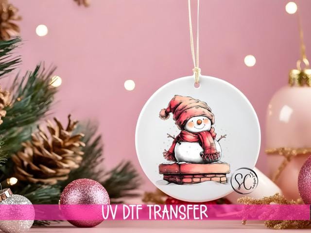 Snowman Christmas UV DTF Transfer for Ornament O-1280UV