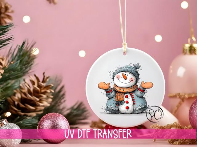 Snowman Christmas UV DTF Transfer for Ornament O-1282UV