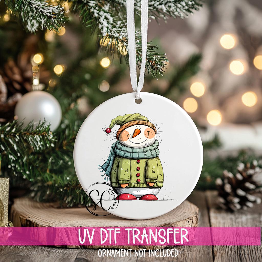 Snowman UV DTF Transfer for Ornament O-1290UV