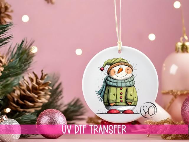 Snowman UV DTF Transfer for Ornament O-1290UV