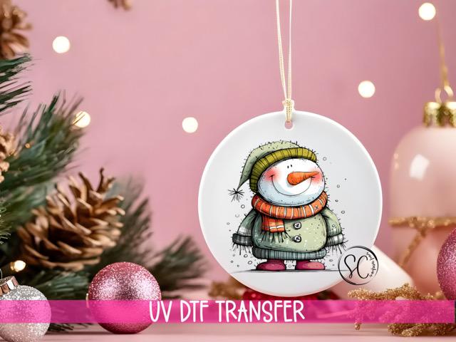 Snowman UV DTF Transfer for Ornament O-1292UV