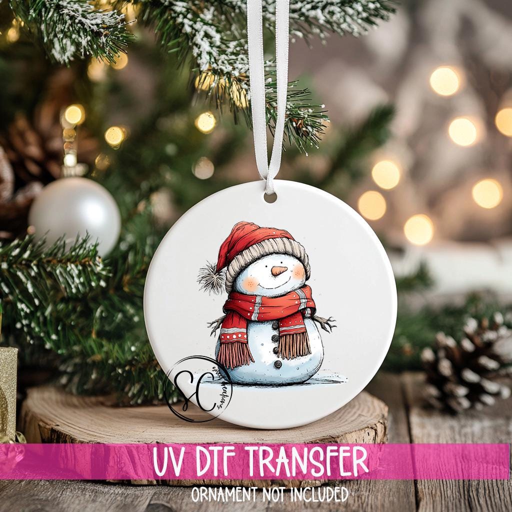 Snowman Christmas UV DTF Transfer for Ornament O-1294UV